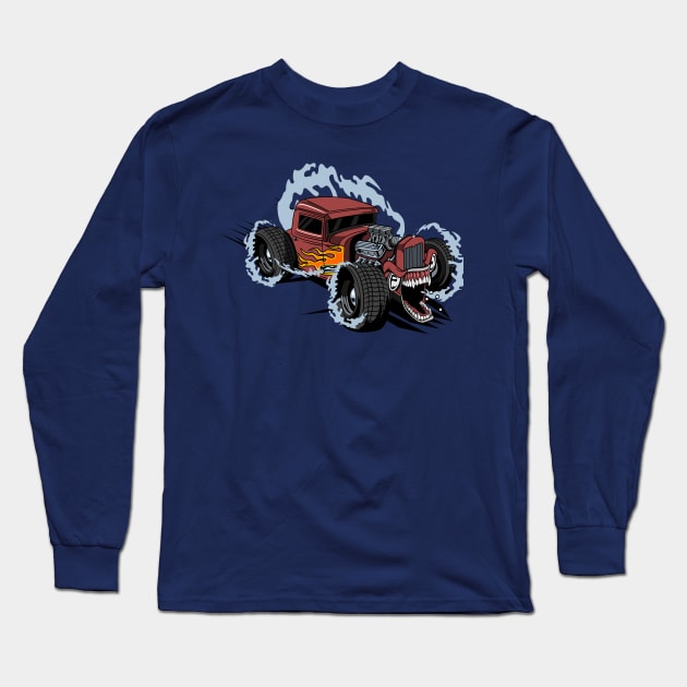 Hot road monster car Long Sleeve T-Shirt by beanbeardy